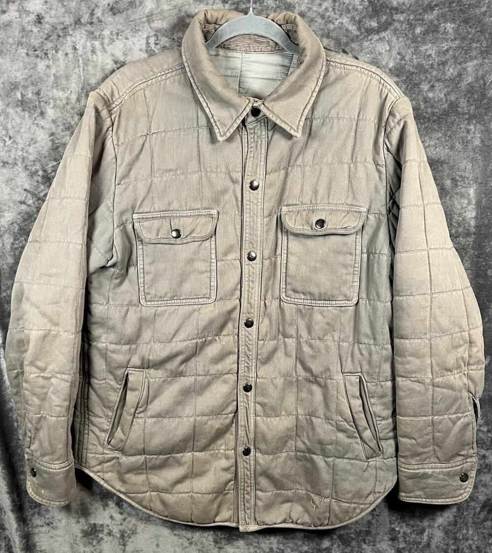 Save Khaki United SKU Quilted Jacket Mens L Olive Green USA Workwear Faded